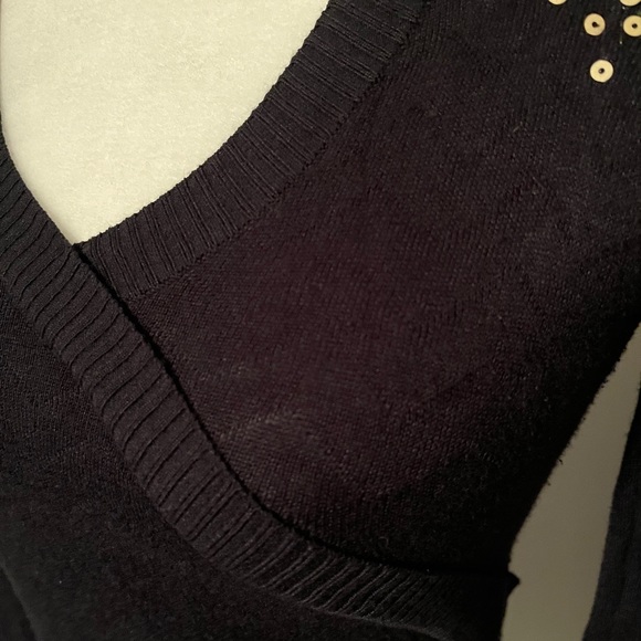 Anthro THML Black & Gold Sequins Sweater D… - Picture 8 of 8